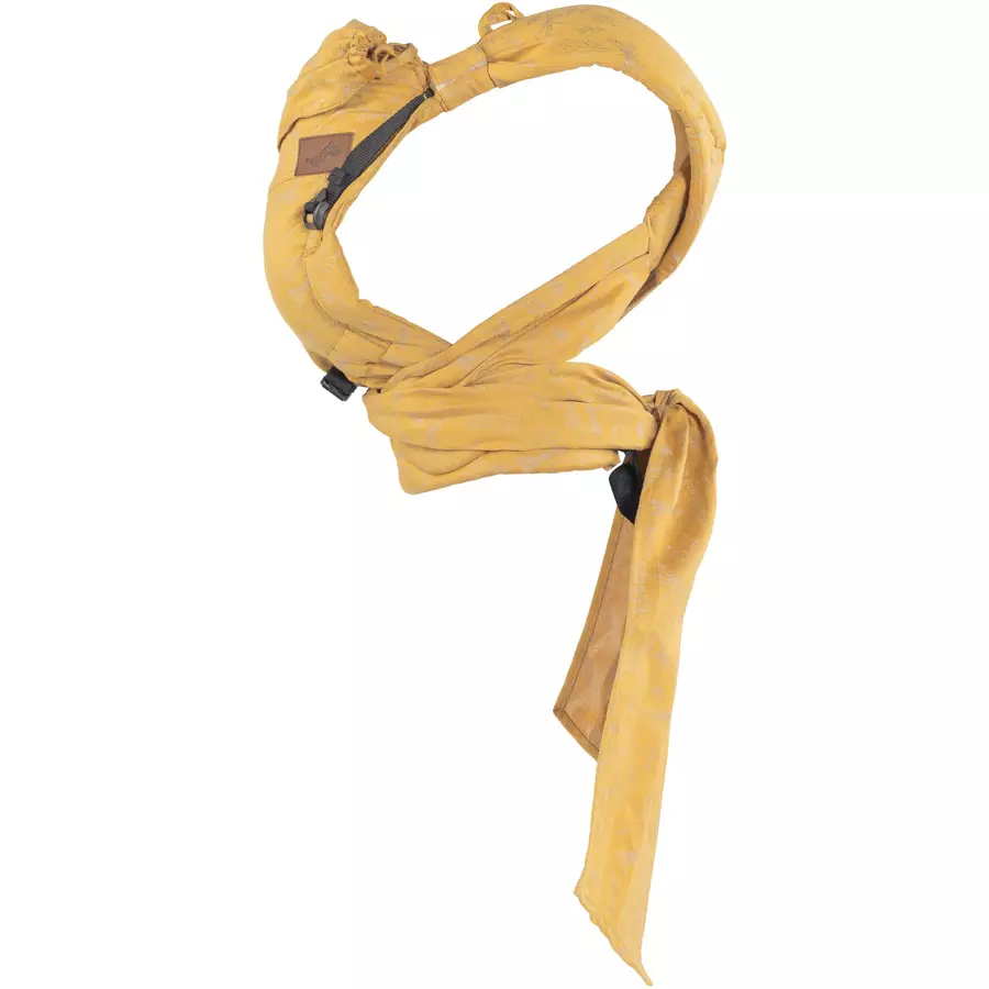 SCHMUSEWOLKE Babytrage HalfBuckle Botanical Golden Leinen