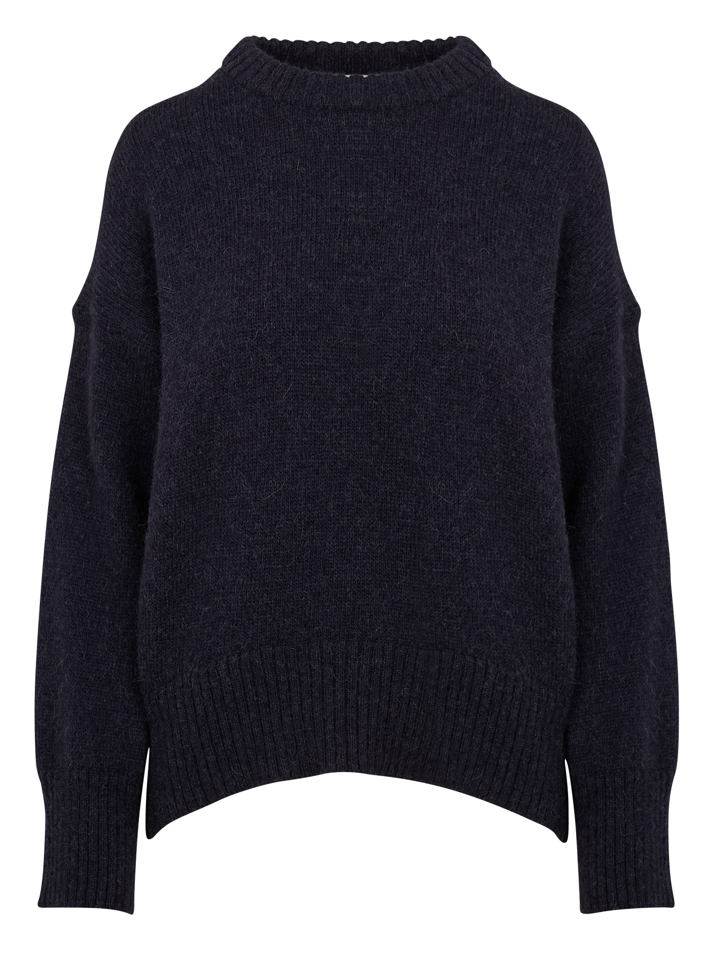 MARTHA - Pull ample col rond en mohair mélangé | Bleu