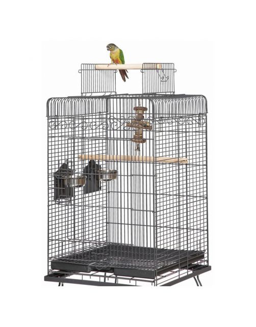 Keddoc Vogelkooi Conure - Vogelverblijven - 51x51x155 cm Antraciet