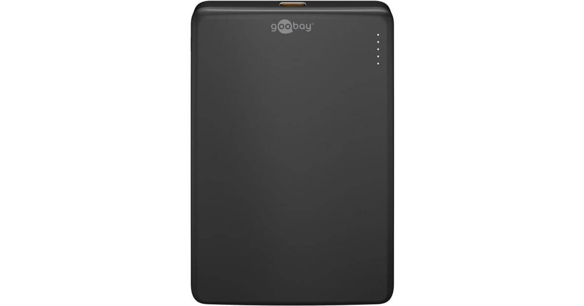 goobayMagnetische draadloze powerbank 5.000 mAh  (Zwart, 1x USB-C + Draadloos opladen, Power Delivery)