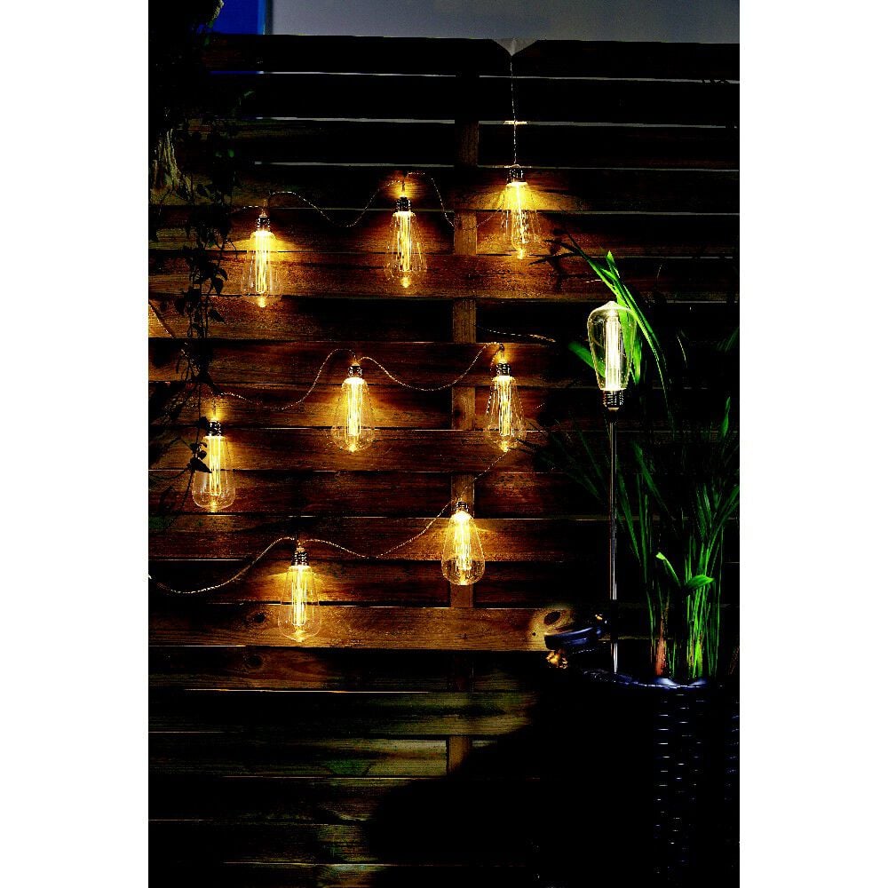 Guirlande solaire 10 ampoules transparentes vintage L. 2,8 m