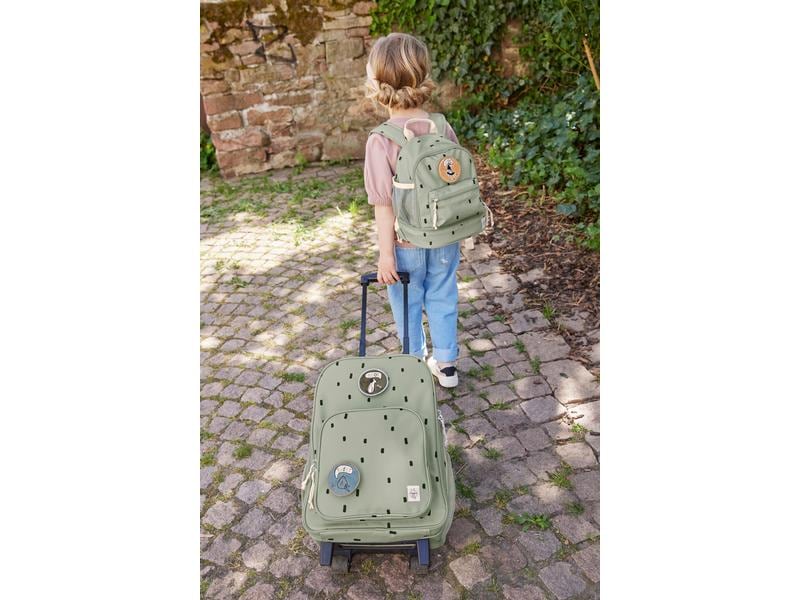 Lässig Reisetrolley Happy Prints Light Olive Wasserabweisender Kinderkoffer
