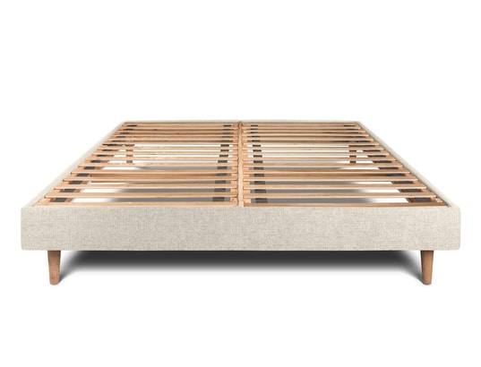 SOMMEIL DE PLOMB - Sommier 140 x 200 Sommier kit tissu beige clair 140x200 h29cm