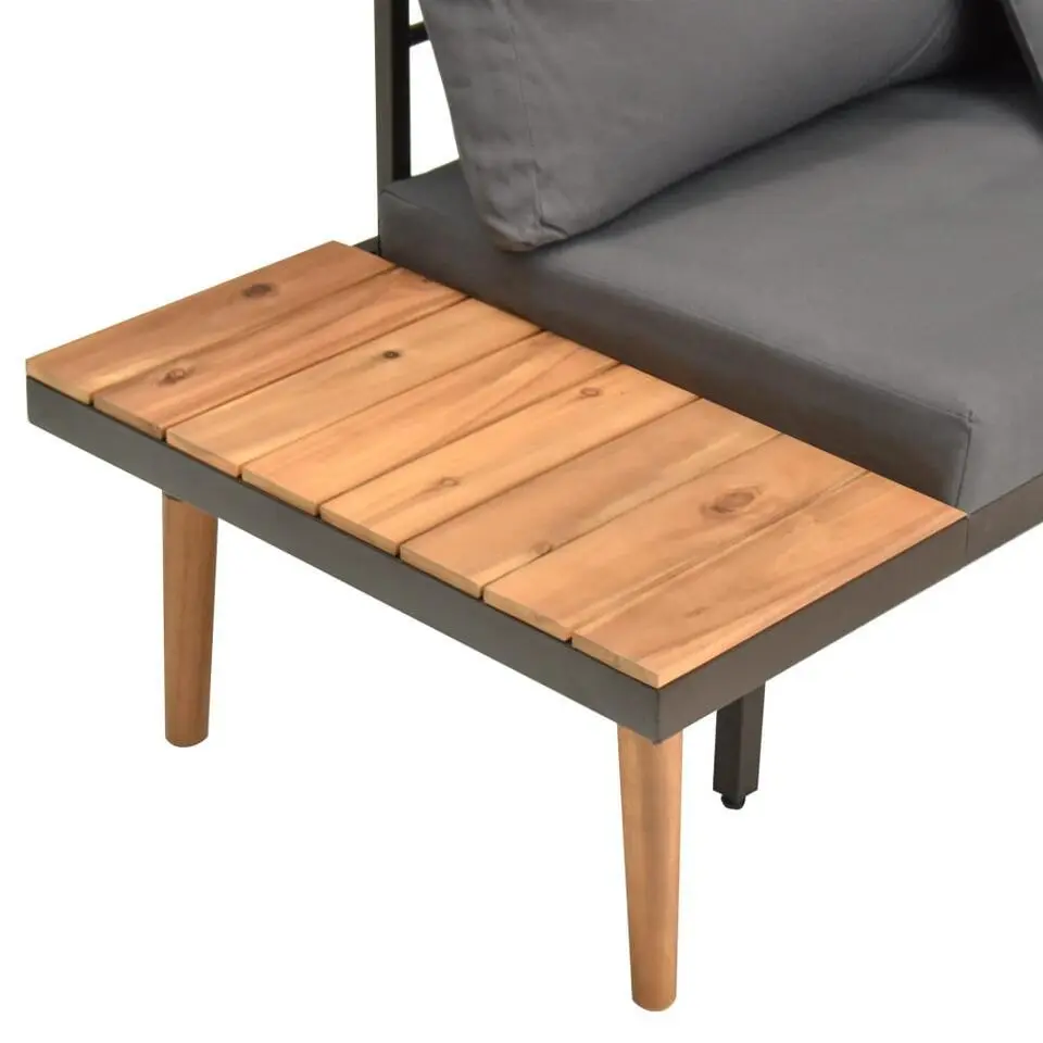 vidaXL - Tuinset - Grijs - Hout