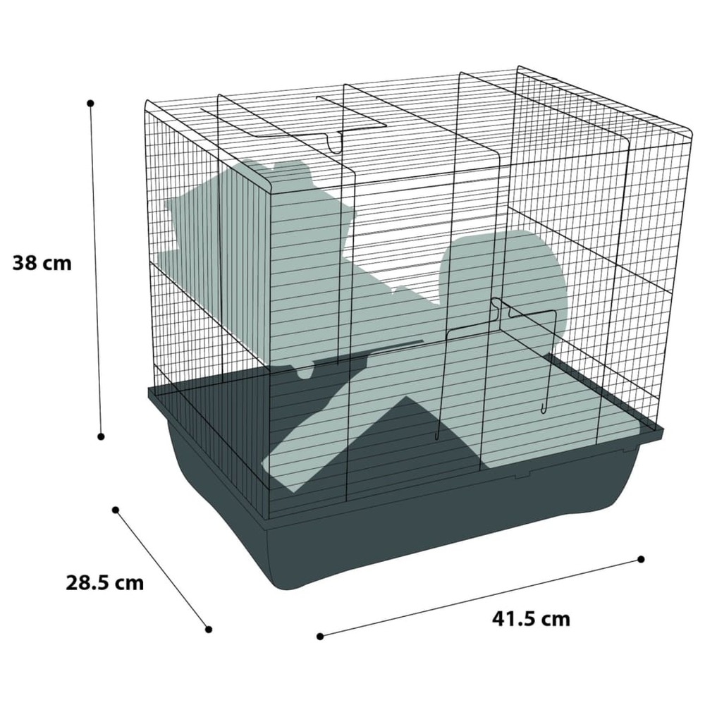 Cage pour hamsters enzo 2 41,5x28,5x38 cm bordeaux