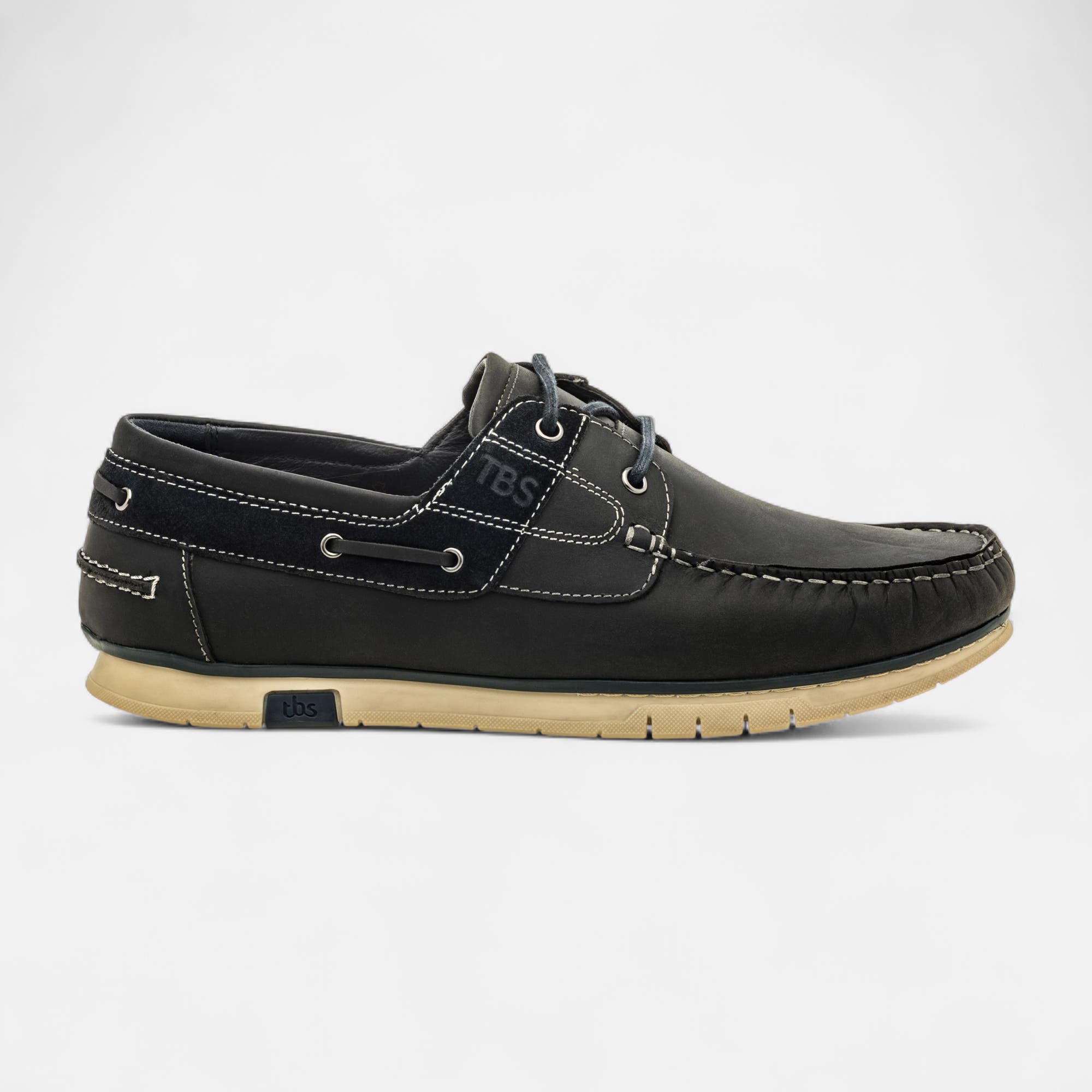 Chaussures bateau Homme en cuir bleu marine
