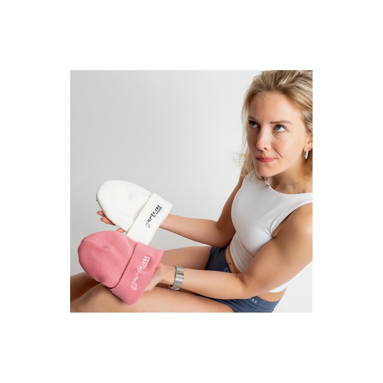 Hufeisenliebe Beanie Mütze rosa