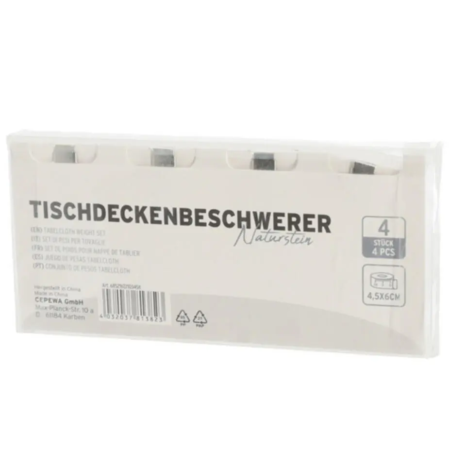 Cepewa Tafelkleed gewichten - 4x - polystone/metaal - Happy Moods