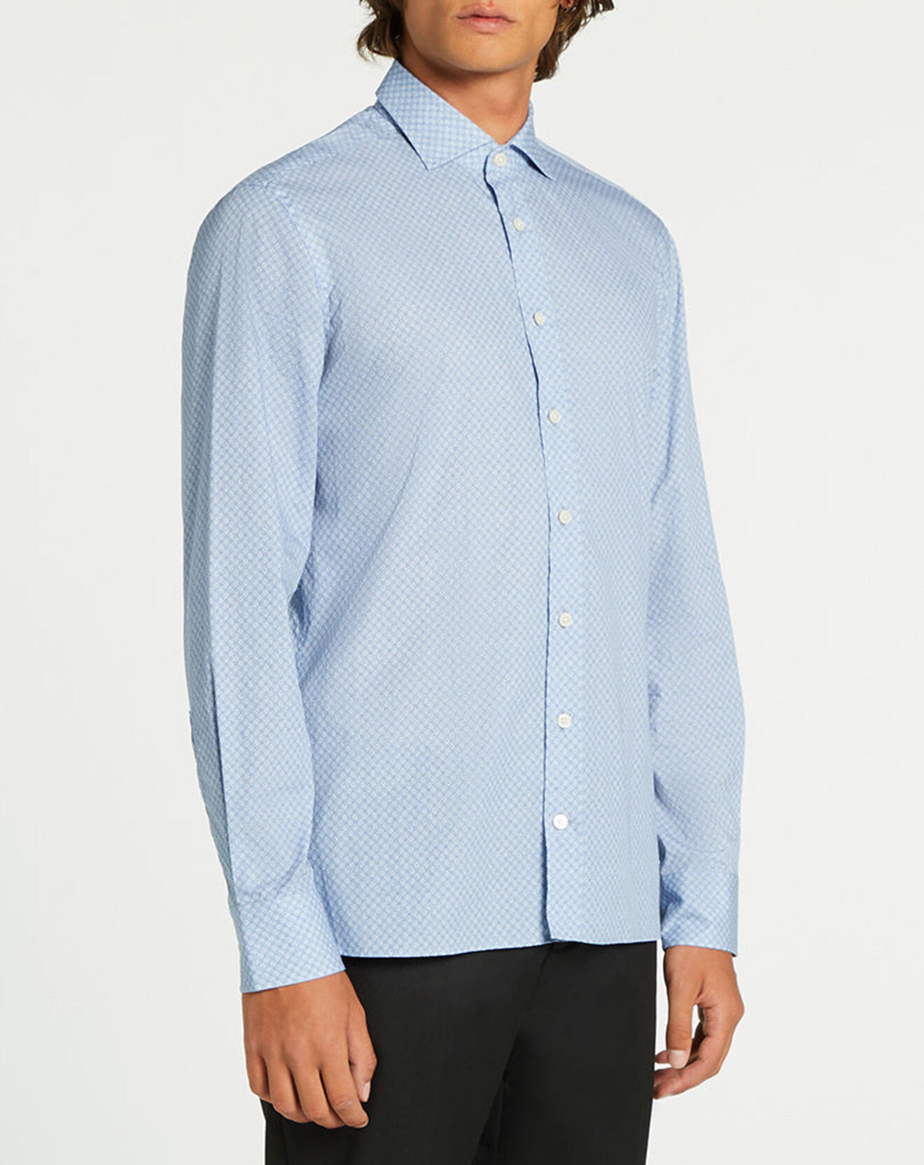 Hackett London Chemise Slim Fit imprimée Color bleu ciel