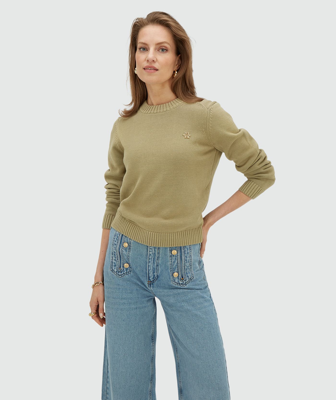 JV-GIO fitted sweater - dark pistachio