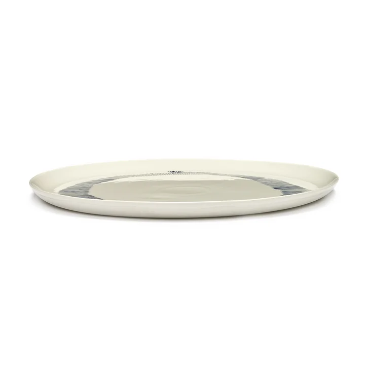 Serax - Feast Servierplatte, Ø 35 cm, weiss / blau gestreift