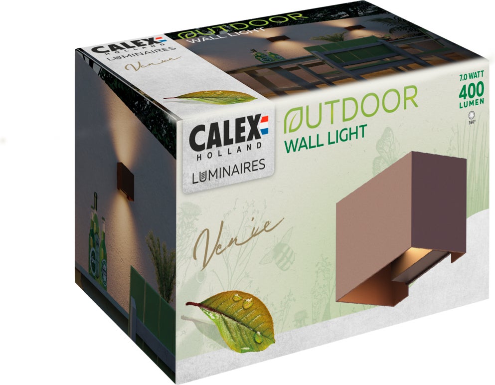 Calex wandlamp Venice roest 10 x 15 x 10 cm