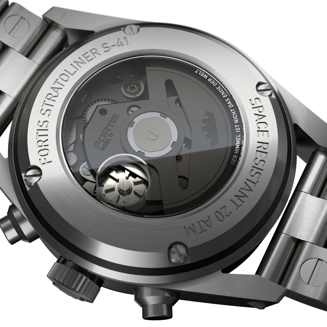 Fortis Stratoliner S-41 Cosmic Gray Block Bracelet