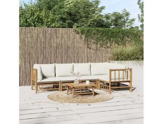 LES TENDANCES - Salon extérieur Salon de jardin-blanc-5 places-55x65x30-490403