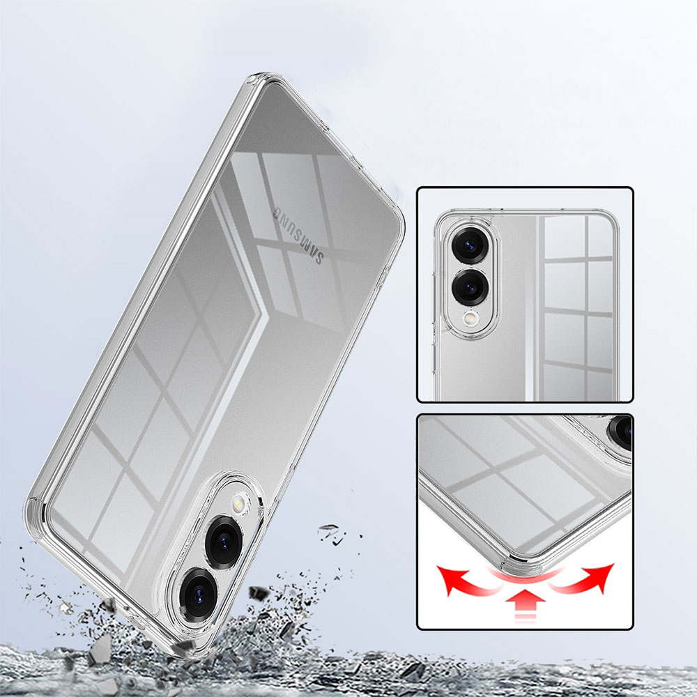 Samsung Galaxy S25 Edge Hybrid Hülle TPU Bumper   Acryl Rückseite - Transparent