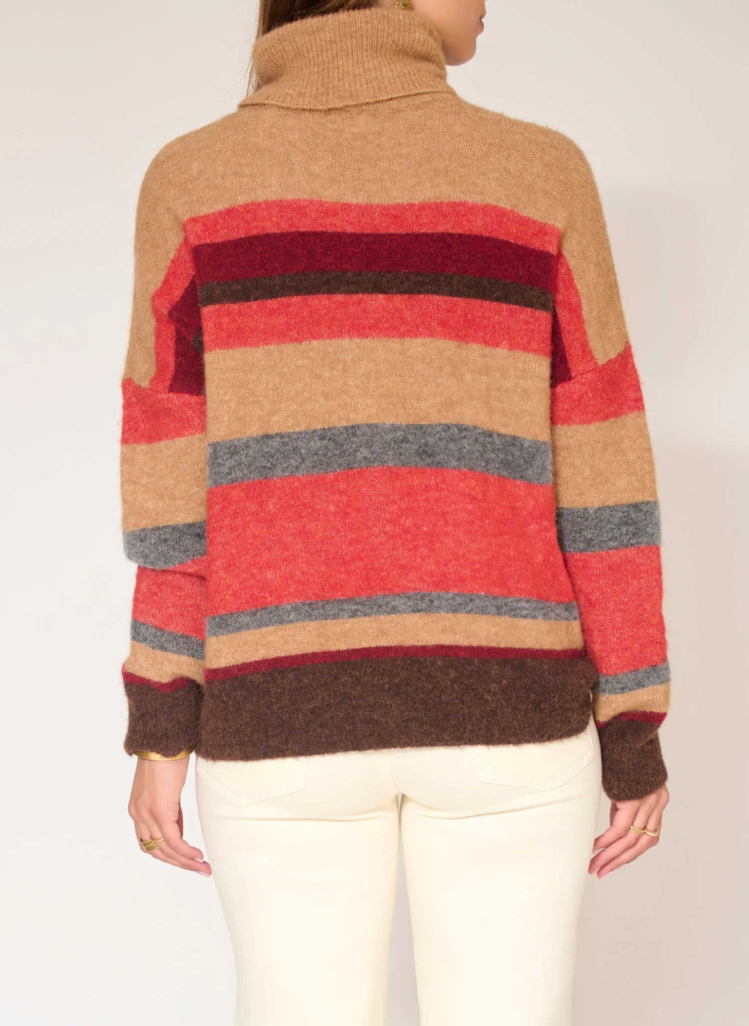KOSHI - Pull oversize col roulé en laine mélangée | Marron