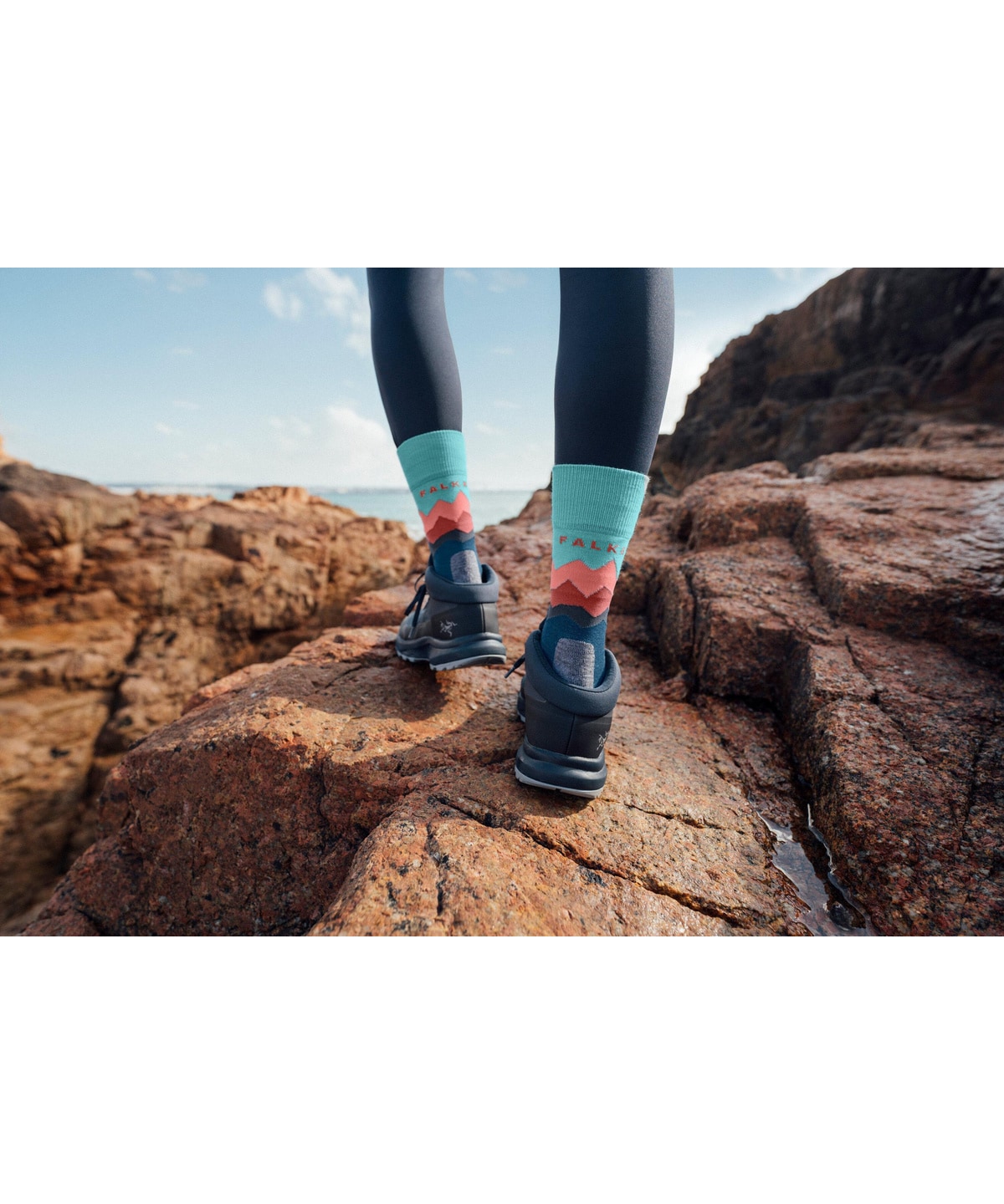 Falke TK2 Explore Crets Dame, Hiking Socks<br>Hiking Socks - med trendy fjellmønster!