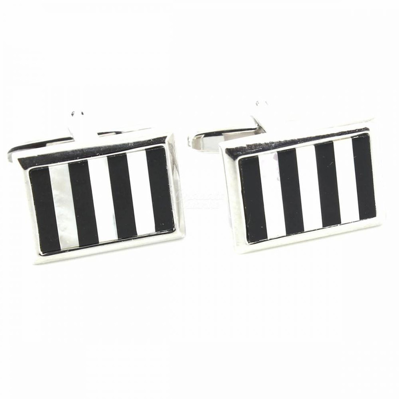 Boutons de manchette, CLJ Emporio argent' et Noir