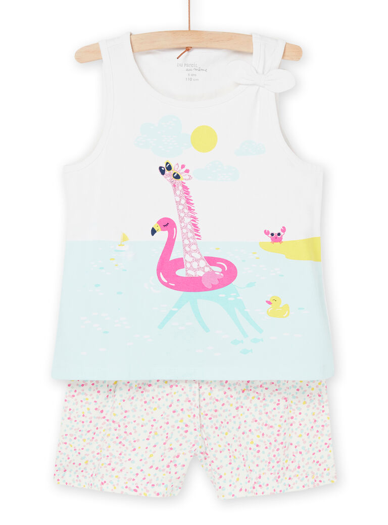 Pyjama blanc à motifs girafe à la mer