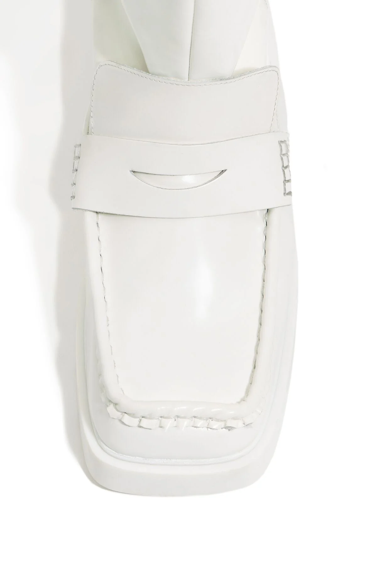 bota alta de couro branco