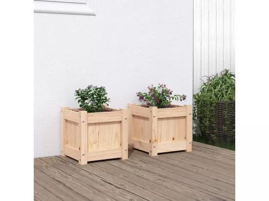Jardinières 2 pièces bois de pin massif