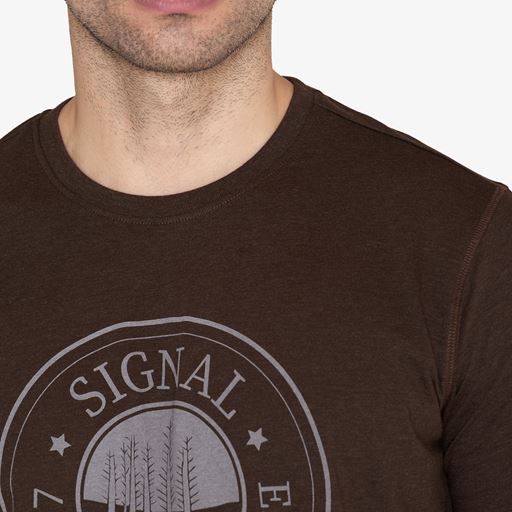 Signal Poss Print T-shirt, Brown Licorice Mel, S