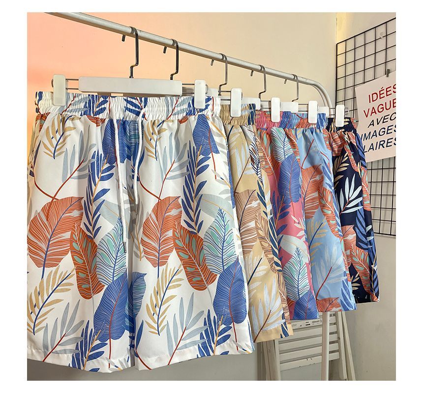 Diphon - Mid-rise shorts met bladprint