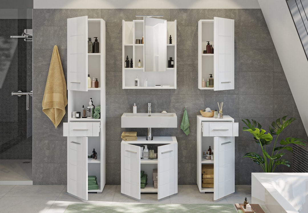Bad-Hochschrank VENICE weiß