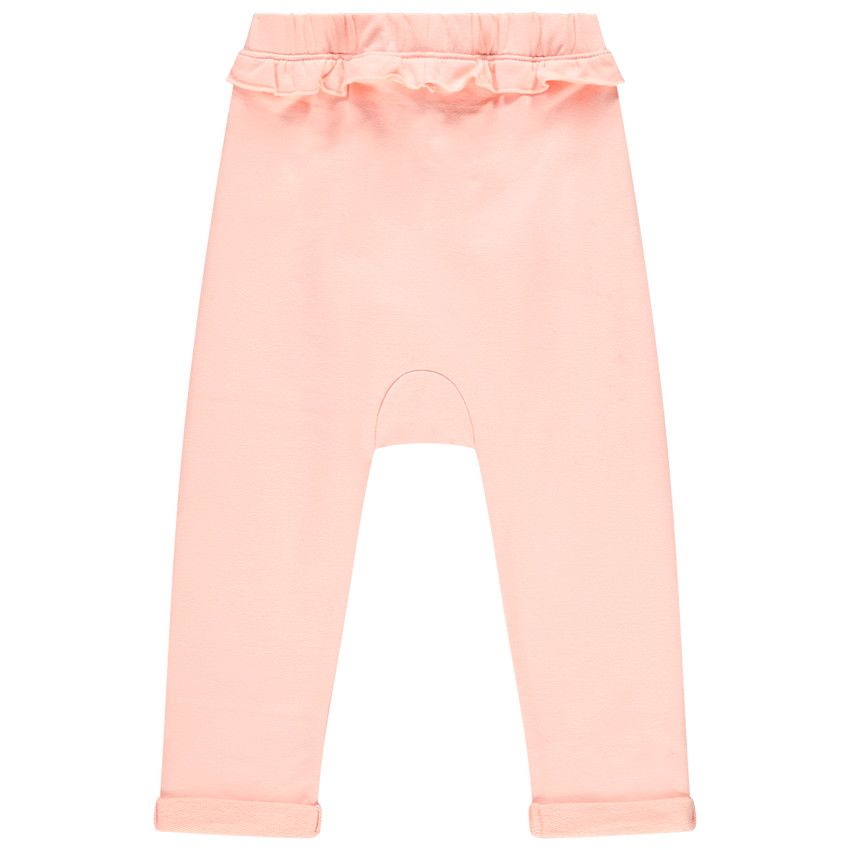 Pantalon de jogging en molleton volanté pour bébé fille - Rose