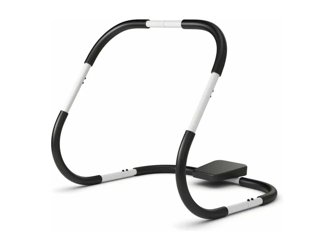 AB Trainer Portable avec Appuie-tête Rembourré Ergonomique Charge 100KG, Appareil Abdominaux à Bascule pour Entraînement de Musculation à Domicile, Noir+Blanc