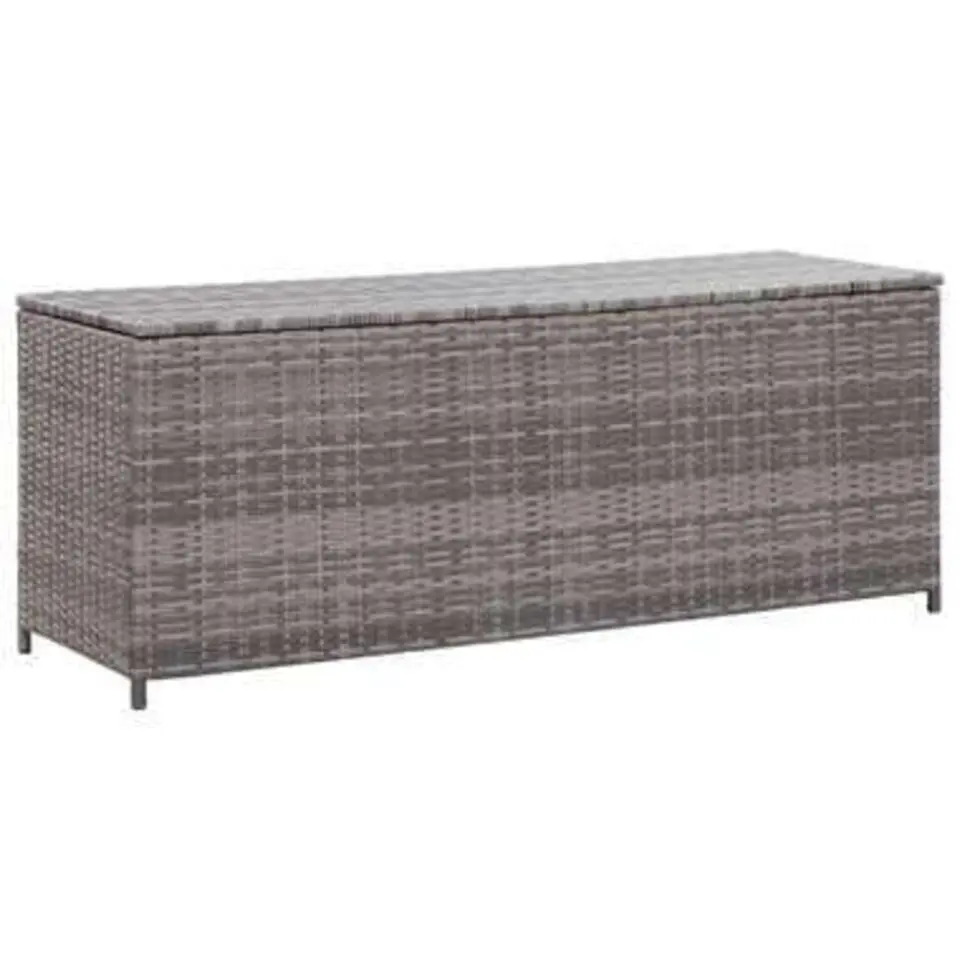vidaXL - Opbergkist - Grijs - Poly rattan