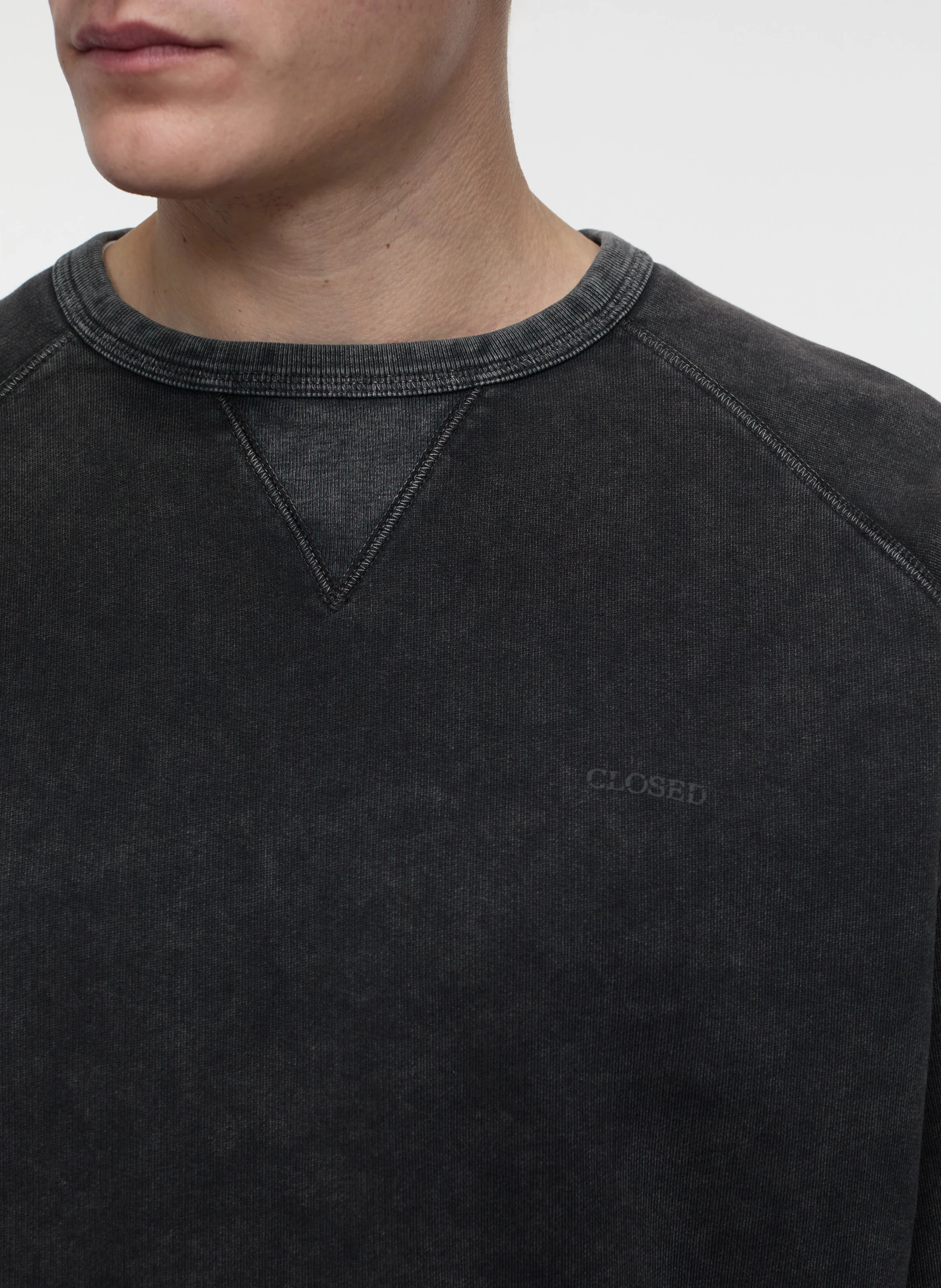 Sweat ample col rond en coton | Noir