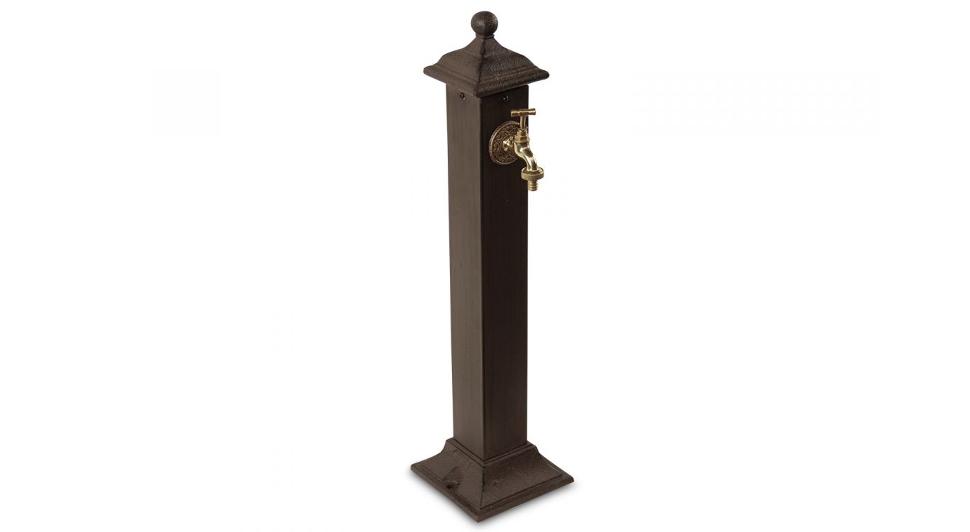 Fontaine de jardin métal marron 17.5x17.5x71cm