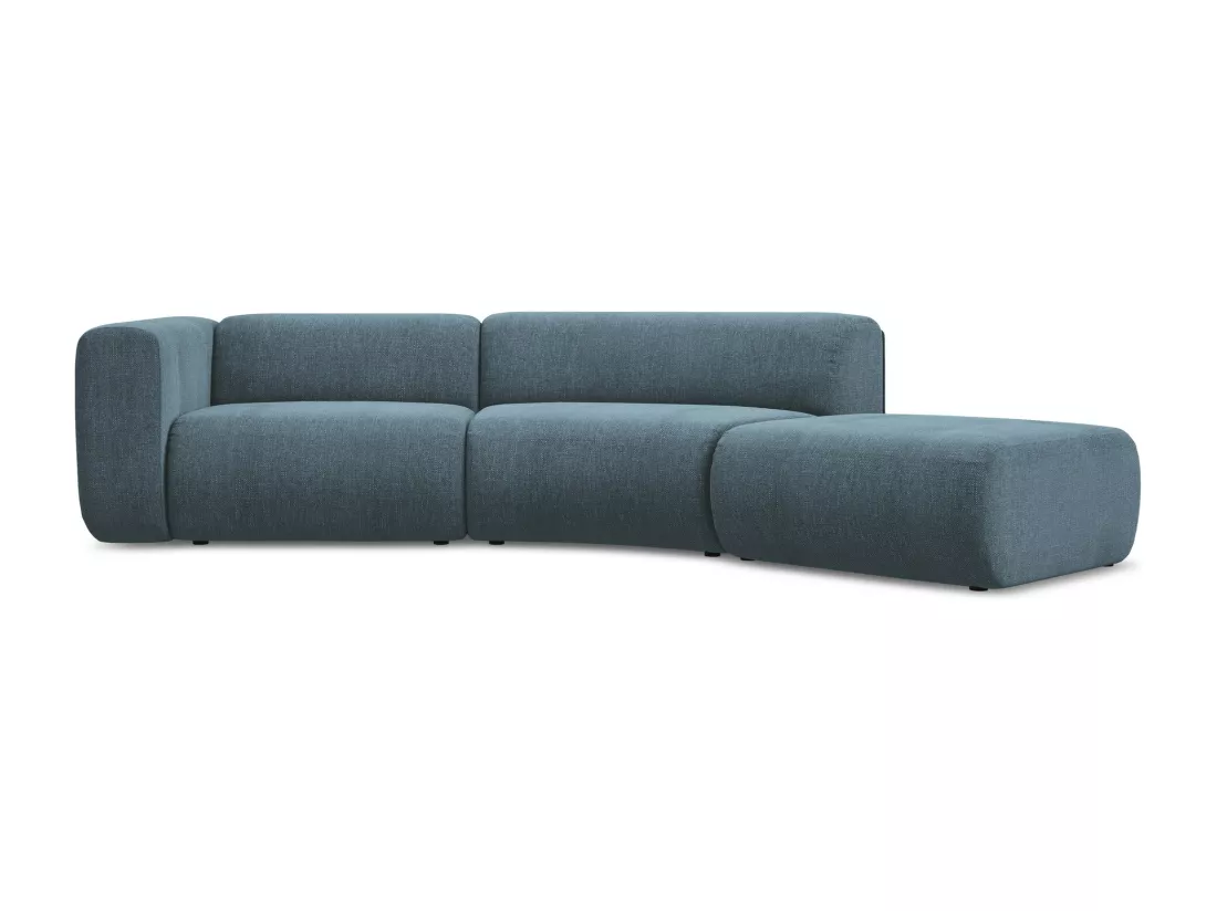 Canapé modulable 4 places droit en tissu chenille - jeans - EKAHI