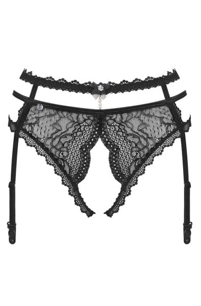 Obsessive Pearlove Garter Belt Black XL/XXL Strømpebåndsholdere