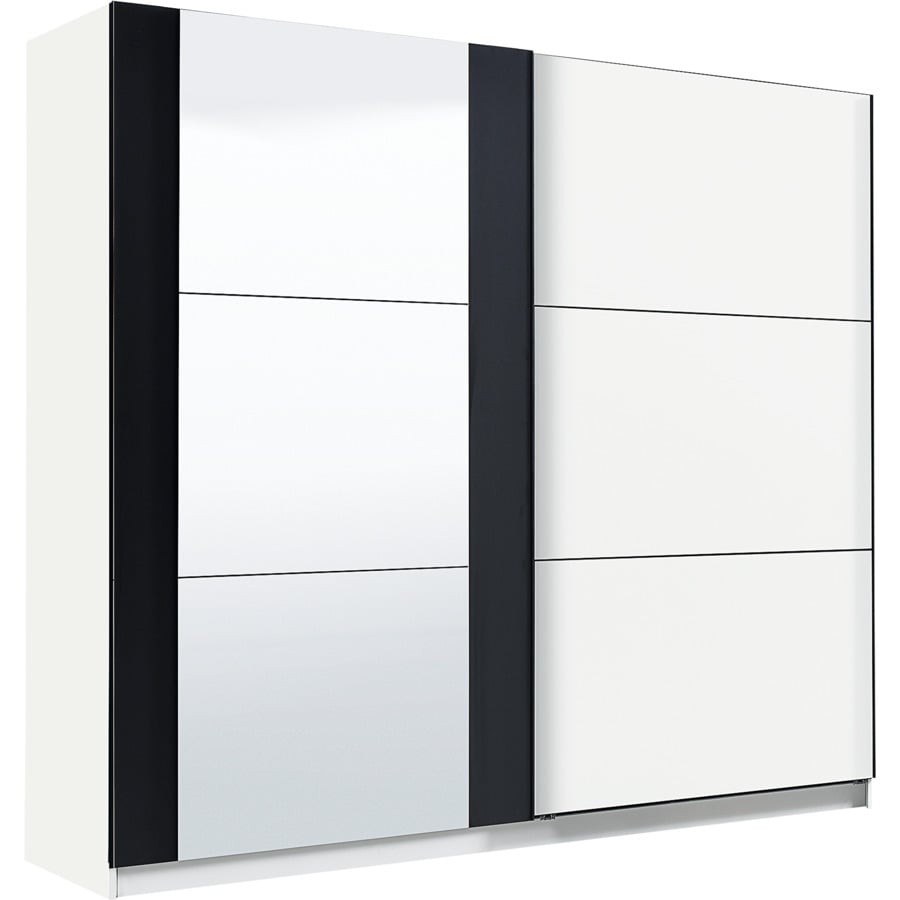 Schwebetürenschrank Schweizer 101 weiss 153 x 215 x 65 cm, 153 cm