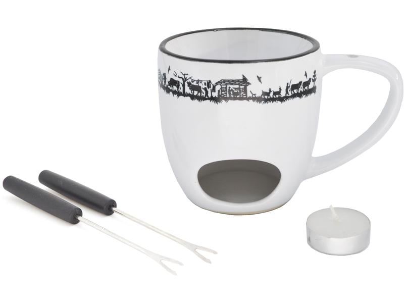 Heidi Cheese Line Schokoladenfondue-Set Alpes 4 Teile, Weis Fondue Set