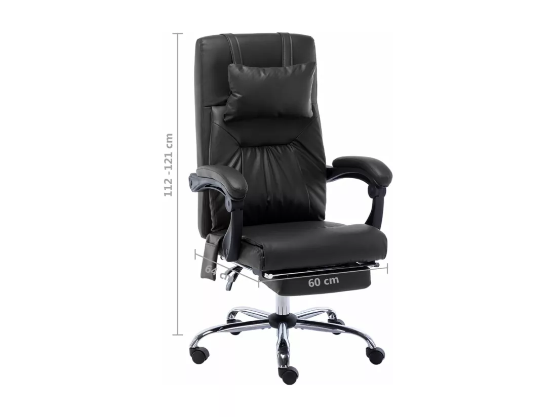 Prolenta Premium - Chaise de bureau de massage Noir Similicuir