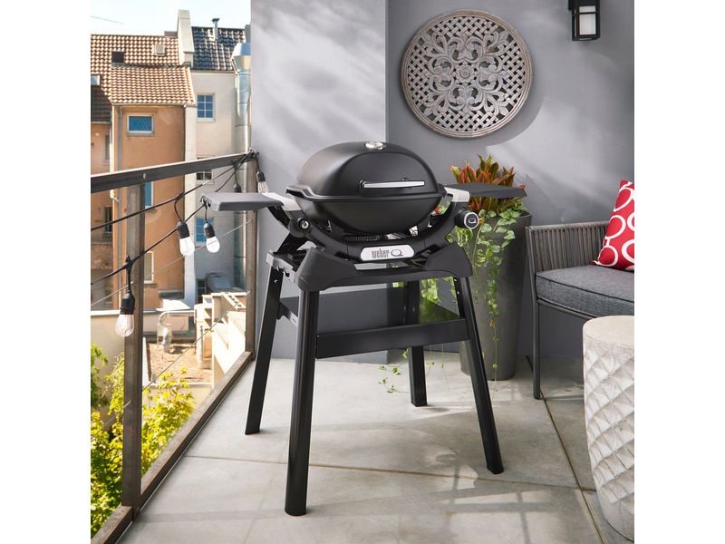 Weber Gasgrill Q1200N mit Stand Gasgrill mit Seitentischen und kompaktem Stand