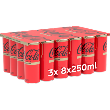 Coca-Cola Zero Sugar Zero Caffeine 3x 8x250 ml