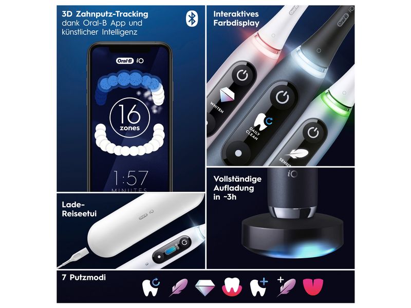 Oral-B Mikrovibrationszahnbürste iO Series 9N Schwarz Elektrische Zahnbürste