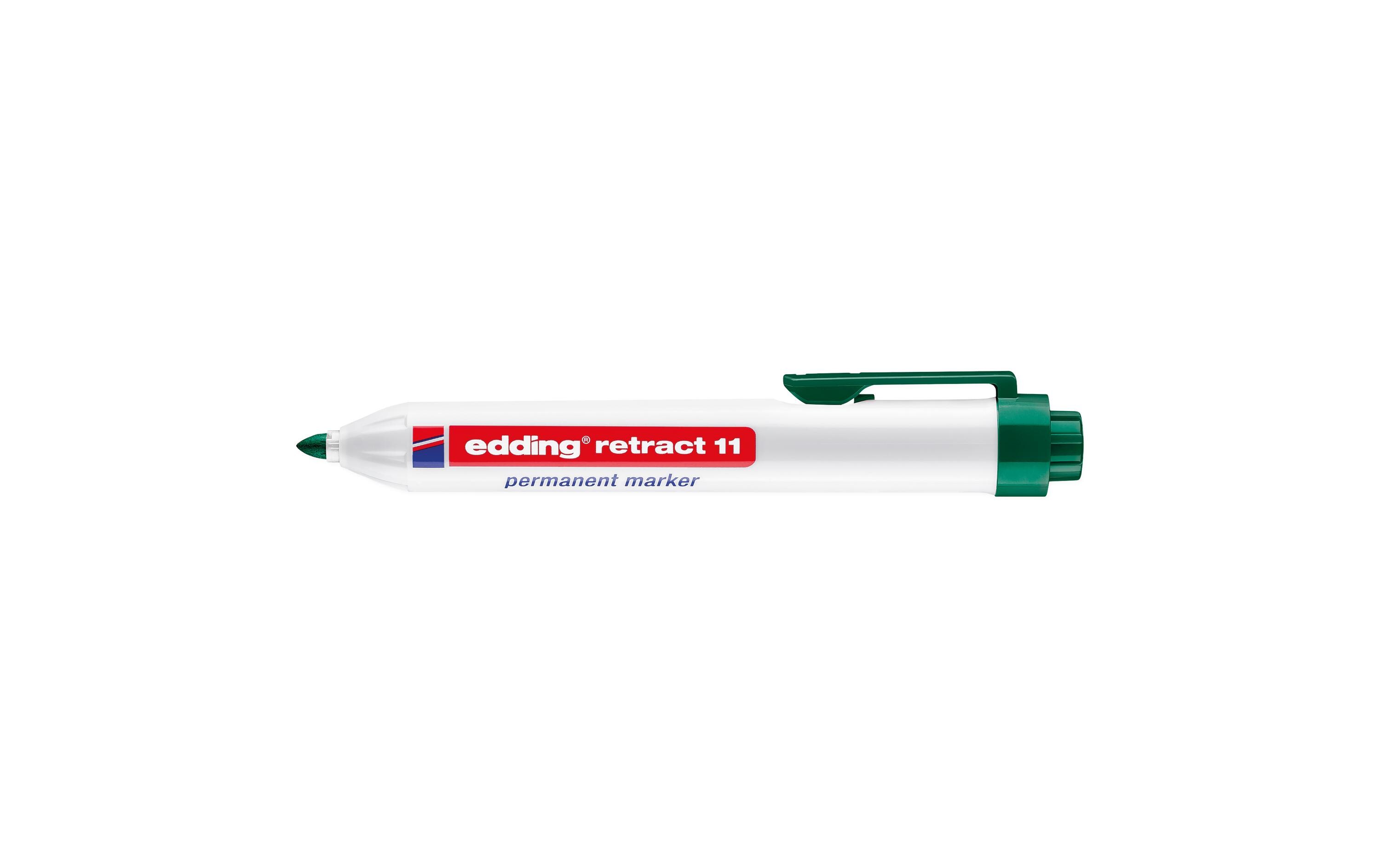 Permanent-Marker Retract 11 GrünPermanentmarker mit Druckknopfmechanismus