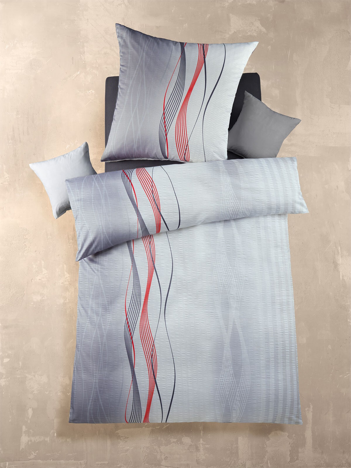 Mikrofaser Seersucker-Bettwäsche HIGH CLASS SWING 135 x 200 cm mehrfarbig