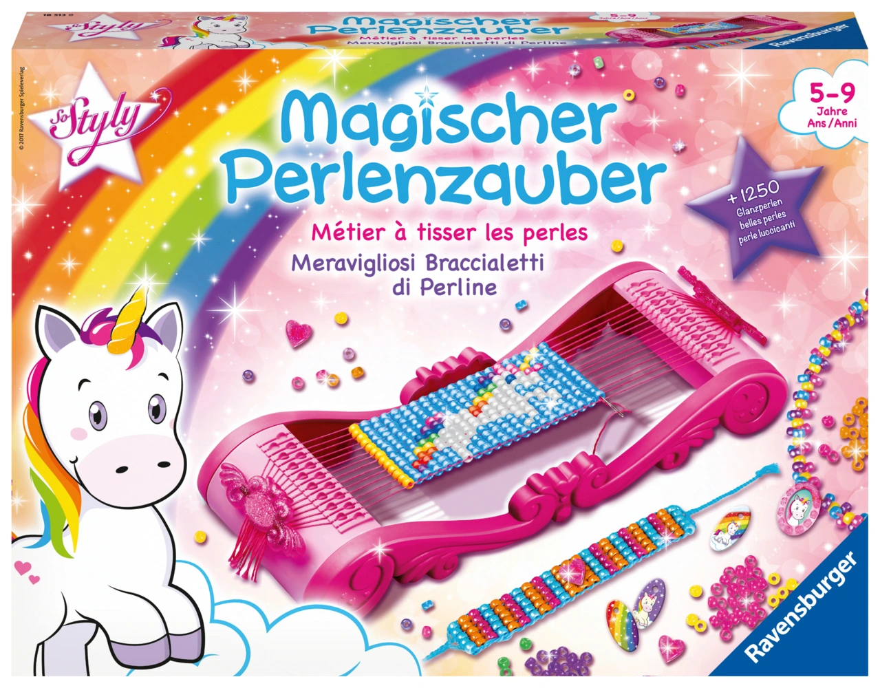 Bastel-Set MAGISCHER PERLENZAUBER – EINHORN mit 1250 Perlen