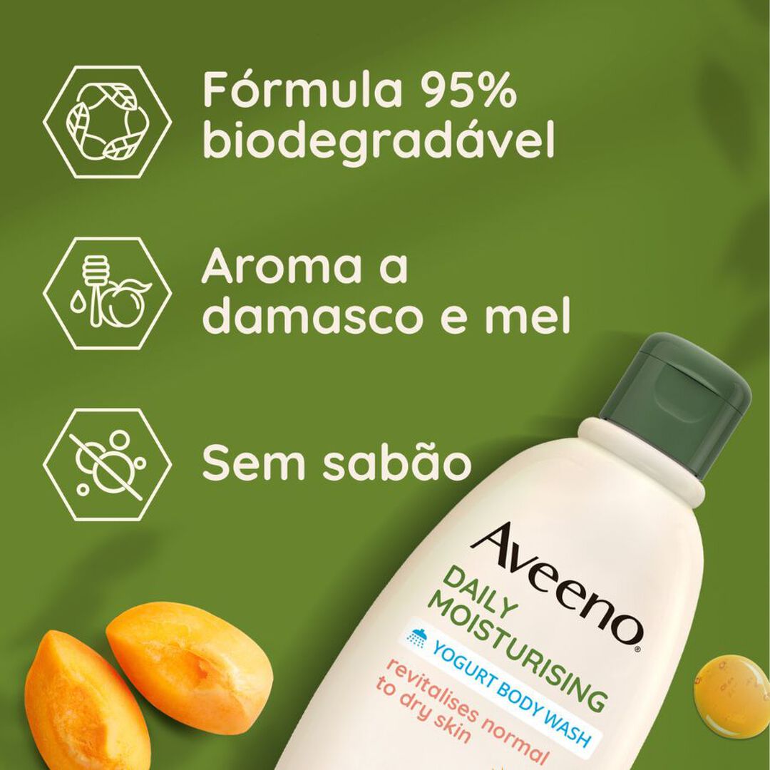 AVEENO  Gel Banho de Iogurte Daily Moisturising - Damasco & Mel - 300ml