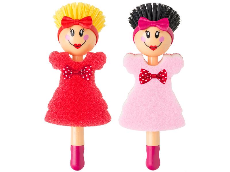 Vigar Spülbürste Dolls Beauties Rosa/Rot, 1 Stück Assortierte Geschirrbürste