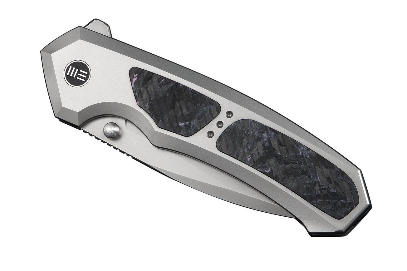 WE Knife Corwyn WE24088-2 Stonewashed Böhler M390, Gray Titanium Black Pink Carbonfiber, zakmes