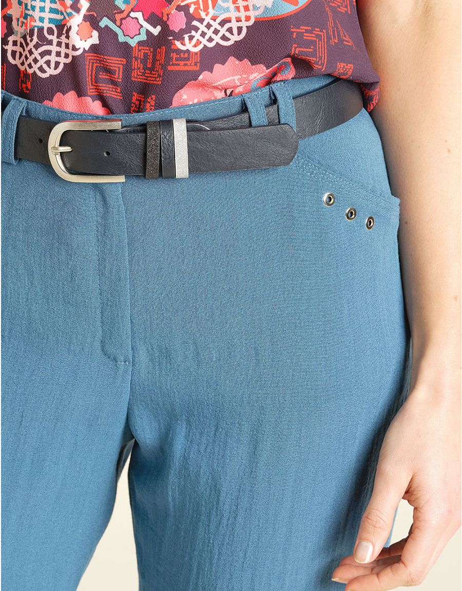 Pantalon tailleur bleu
