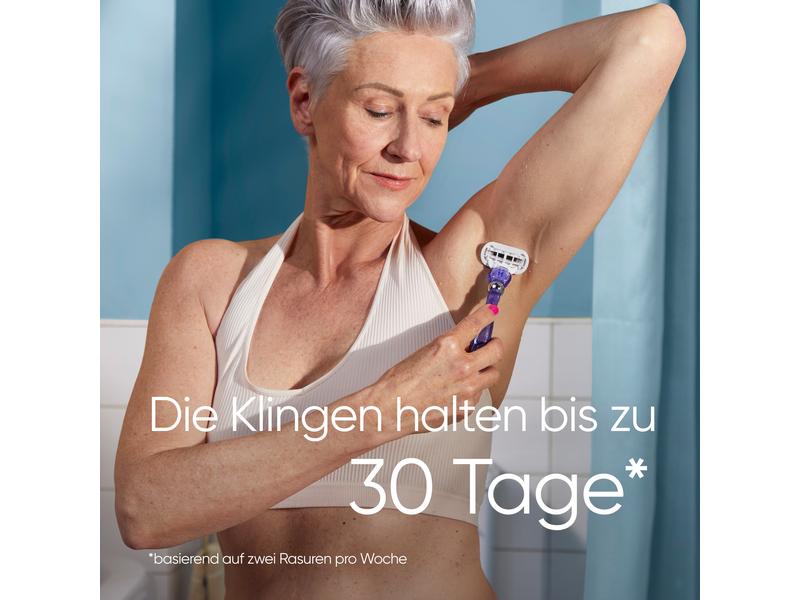 Gillette Venus Rasierer Deluxe Smooth Swirl 3 Stück Damenrasierer mit integriertem Flexiball