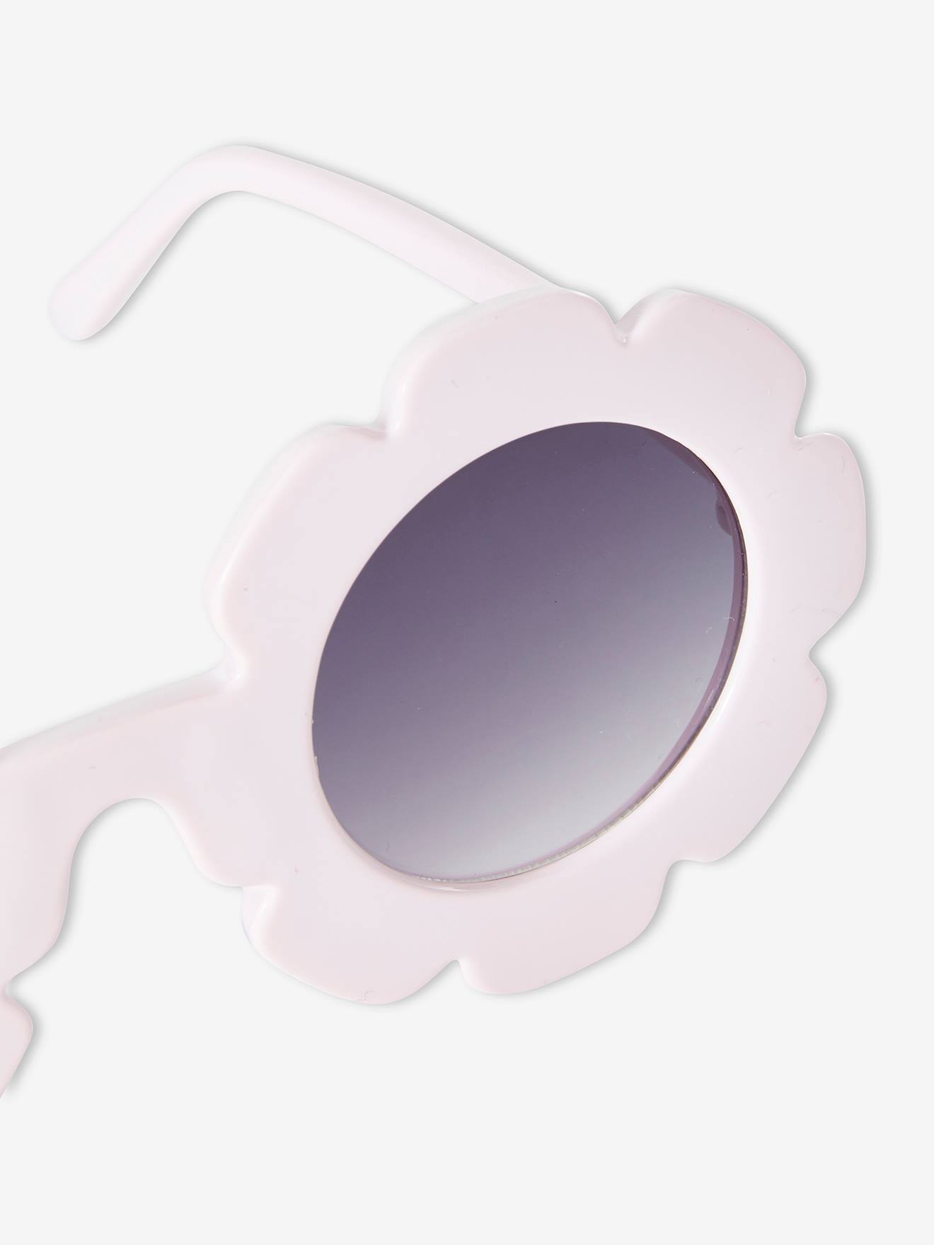Óculos de sol florais para meninas, rosa claro liso